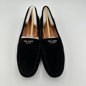 Kate Spade New York Deck Black Suede Driving Loafers Moccasins Womens 9B